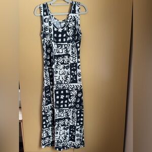 The Territory Ahead Black and White Geometric Dress